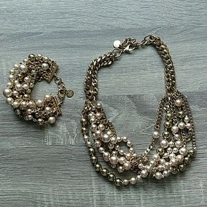Stella & Dot Pearl Necklace and Bracelet